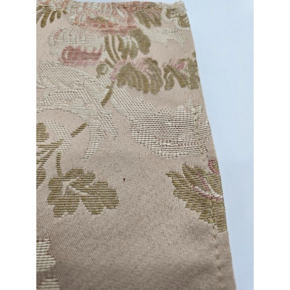 Vintage Dinner Napkin 4 Jacquard  Print Rings 4 Metal Round Beaded Iridescent - Picture 7 of 8